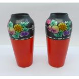 A pair of Shelley vases, 13cm