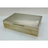 A silver cigarette box, width 154mm