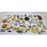 A collection of brooches