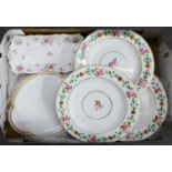 A set of Derby plates and Limoges plates (9) **PLEASE NOTE THIS LOT IS NOT ELIGIBLE FOR POSTING