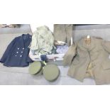 Army and Navy uniforms and canvas bags