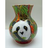 Anita Harris Art Pottery, Trojan Vase in the Panda design, 14cm, signed in gold on the base