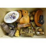 A collection of owl figures and other ornaments **PLEASE NOTE THIS LOT IS NOT ELIGIBLE FOR POSTING