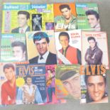 A collection of Elvis magazines, 1960's and later including books