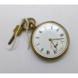 A gold plated Buren top wind pocket watch, Illinois Watch Case Co., Elgin