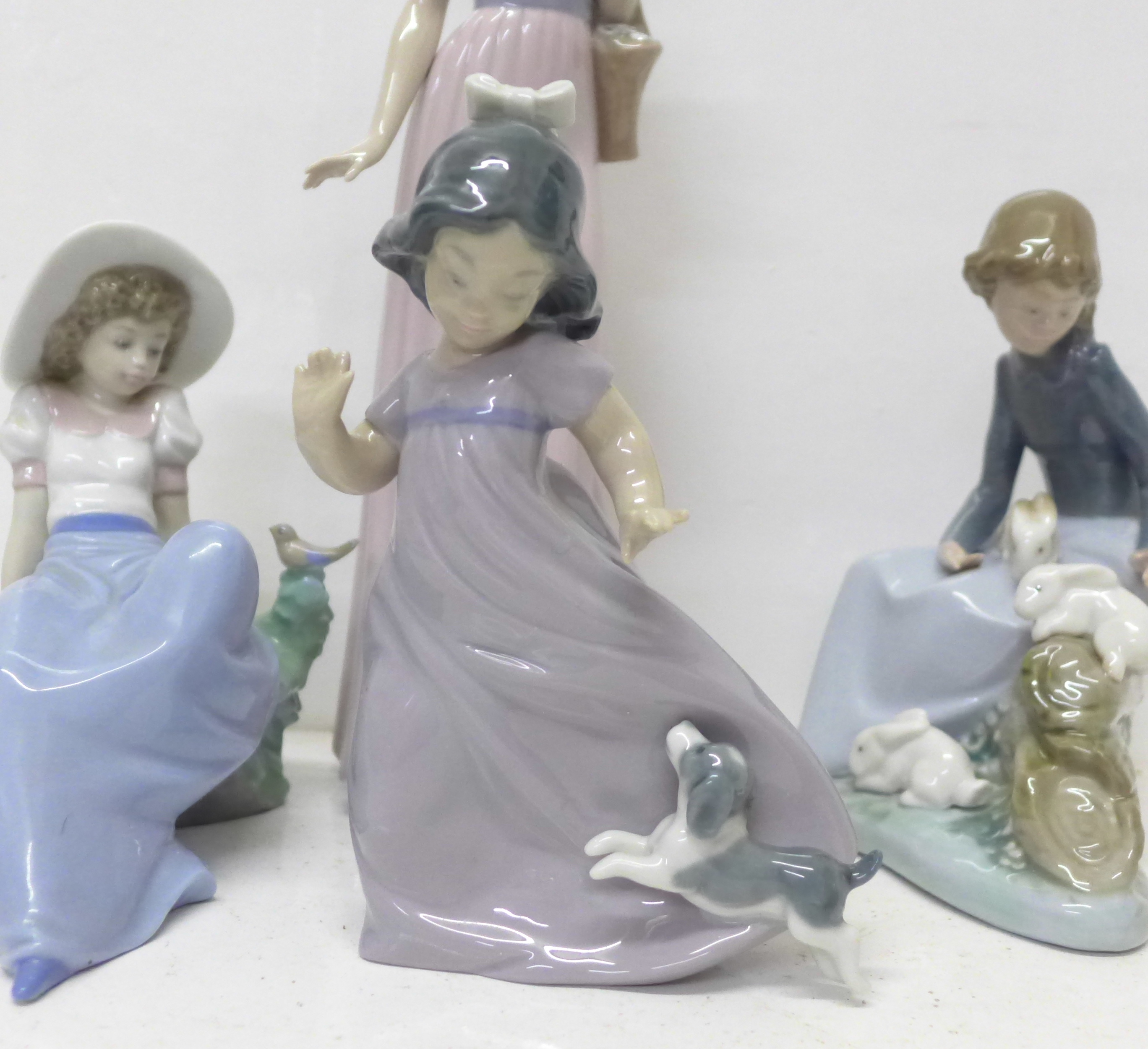 Four Nao by Lladro figurines. ?Listening to the Bird Song? (ref 02001042), ?Girl with Basket of - Image 2 of 5
