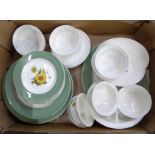 Wedgwood Sunflower pattern dinnerwares, ten dinner plates, eight side plates, ten tea plates,