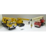 Three Dinky Toys die-cast model vehicles, Coles Hydra Truck, Jones Fleetmaster and Coles Mobile