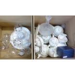 Wedgwood Pink Garland tea and dinnerwares, glasses (4+4), other china, etc. **PLEASE NOTE THIS LOT