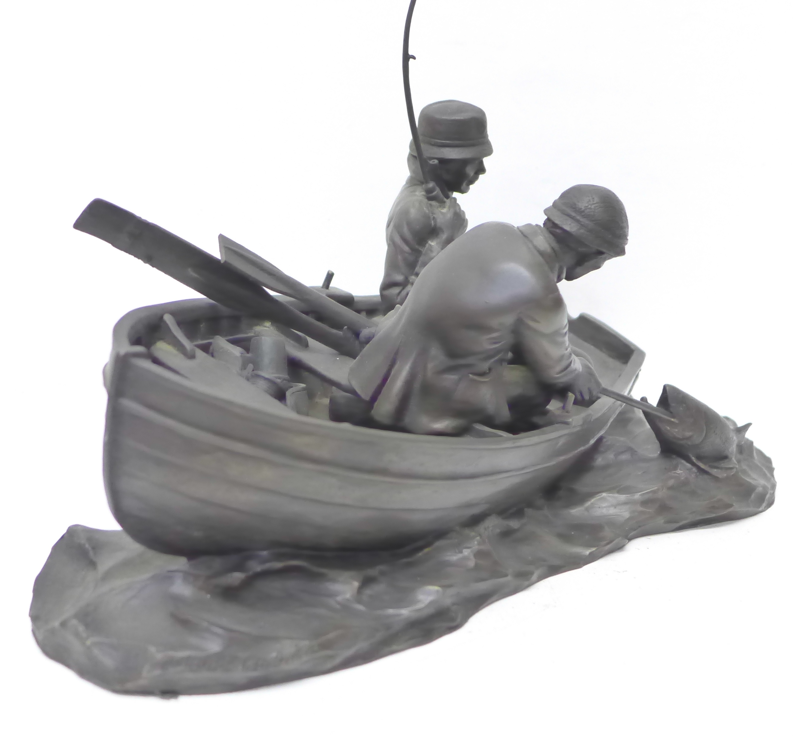A bronze effect Heredities sculpture, The Anglers, by Roland Chadwick - Bild 3 aus 5