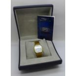 A Longines gold plated dress wristwatch, boxed