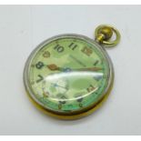 A military Jaeger-LeCoultre pocket watch, GSTP, F010121, a/f