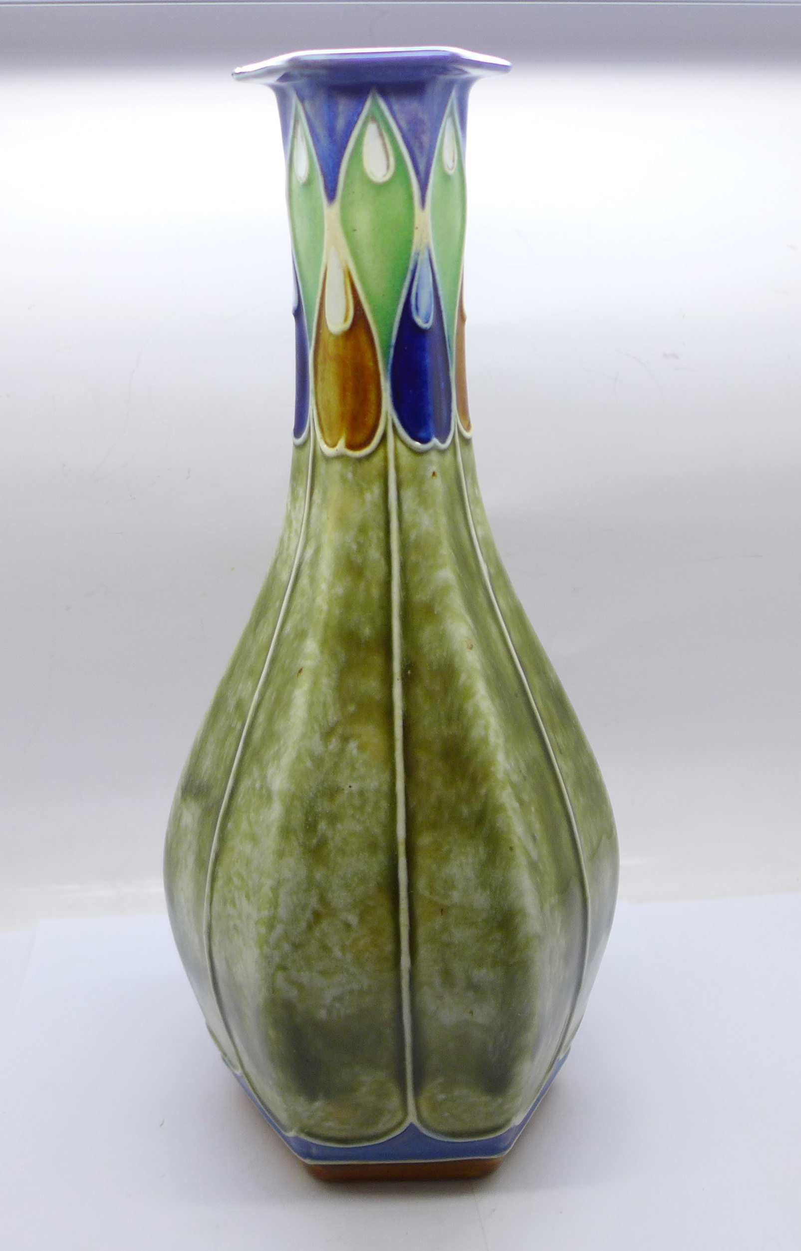 A Royal Doulton Lambeth Art Nouveau vase, 27cm