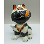 Lorna Bailey Pottery, ?Delicious the Cat?, 13cm, signed on the base