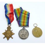 A trio of WWI medals to 14097 Pte. D. Pascoe, South Wales Borderers