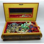 A jewellery box and costume jewellery