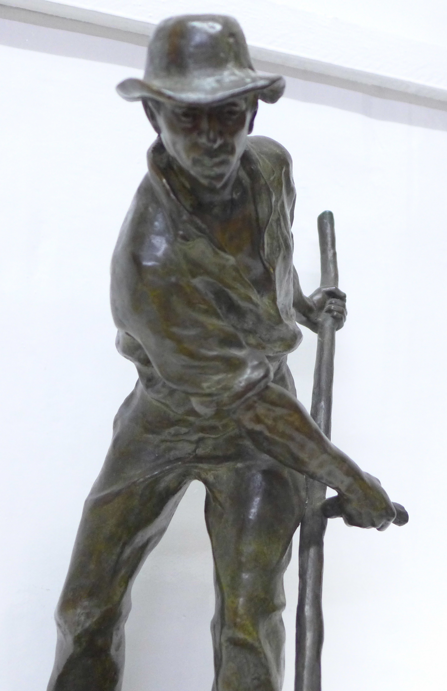 After Paul Richer, a 19th century bronze figure of a reaper, 'le Faucheur', standing on a - Bild 3 aus 5