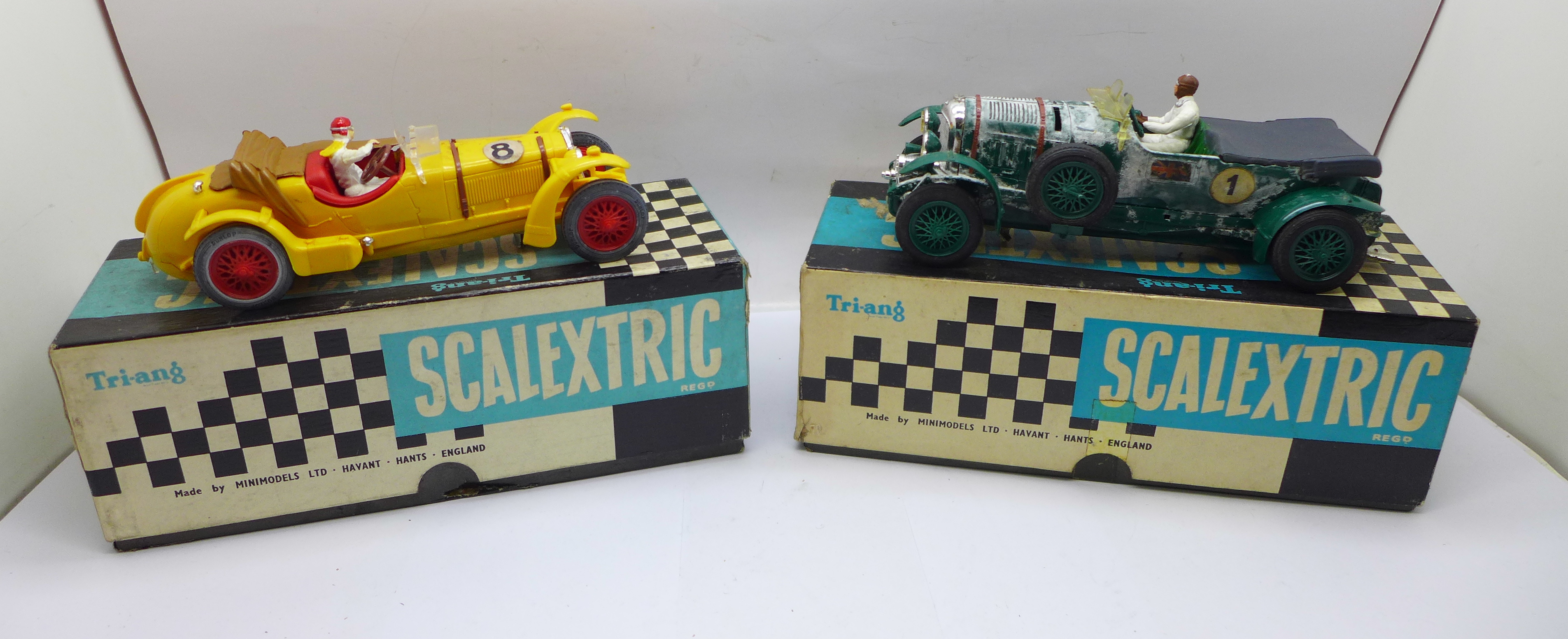 Two Scalextric Vintage Car Racing cars, Bentley C.64 and Alfa Romeo (1933) C.65, boxed