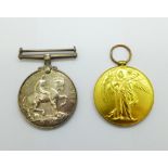 A pair of WWI medals to 341941 Pte. W. Haigh Northumberland Fusiliers