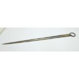 A Victorian silver meat skewer, London 1860, 112g