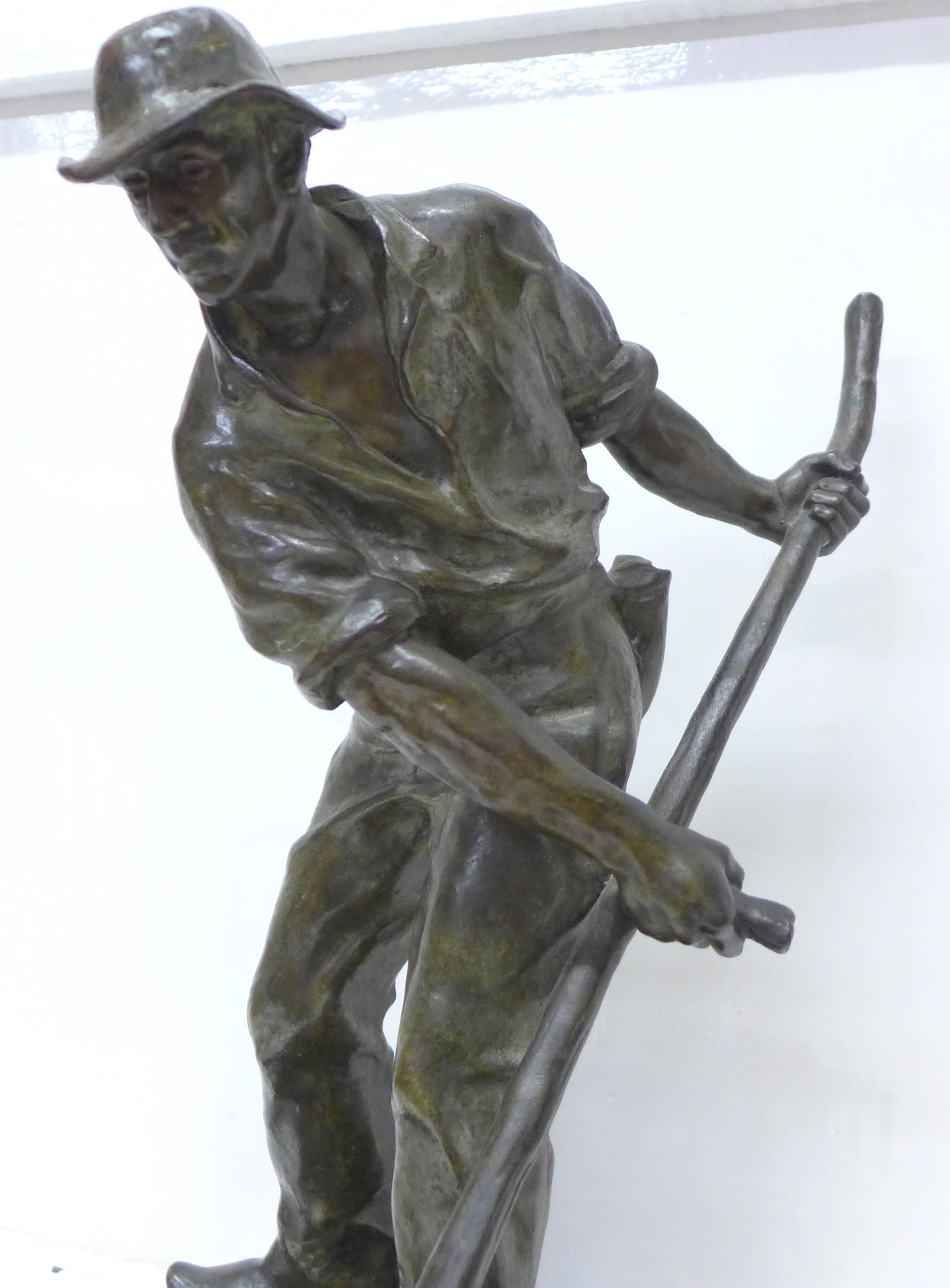 After Paul Richer, a 19th century bronze figure of a reaper, 'le Faucheur', standing on a - Bild 2 aus 5