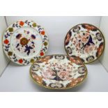 Three Royal Crown Derby plates