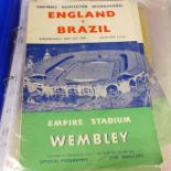 Football programmes; Wembley Games 1956 onwards, includes full internationals, schoolboy