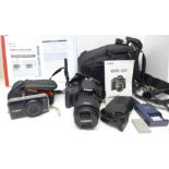 A Canon EOS 100D camera, a Canon Power Shot camera, etc.
