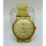 A 9ct gold cased Longines wristwatch