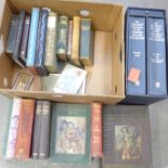 A box of books, including Folio Society, Peter Pan in Kensington Gardens by JM Barrie, illustrated