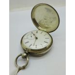 A silver Thomas Russell & Son full hunter pocket watch