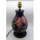 A Moorcroft Anemone table lamp, 24cm