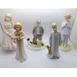 Five Royal Worcester figures with certificates of authenticity; I Dream, Can I Come Too...., I