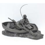 A bronze effect Heredities sculpture, The Anglers, by Roland Chadwick