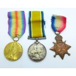 A trio of WWI medals to 9638 Pte. W. Cowie, 2nd Seaforth Highlanders