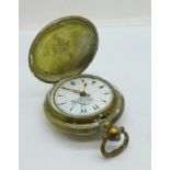 A Turkish full hunter pocket watch, dial a/f