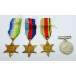 Four WWII medals