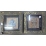 Two modern framed and mounted Egyptian plaques