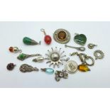 Brooches, pendants, charms, etc., sun brooch lacking pin