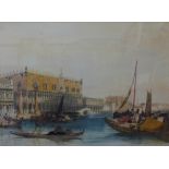 Attributed to Edward Pritchett (fl. 1829-1864), Venetian canal scene with the Doge's Palace and