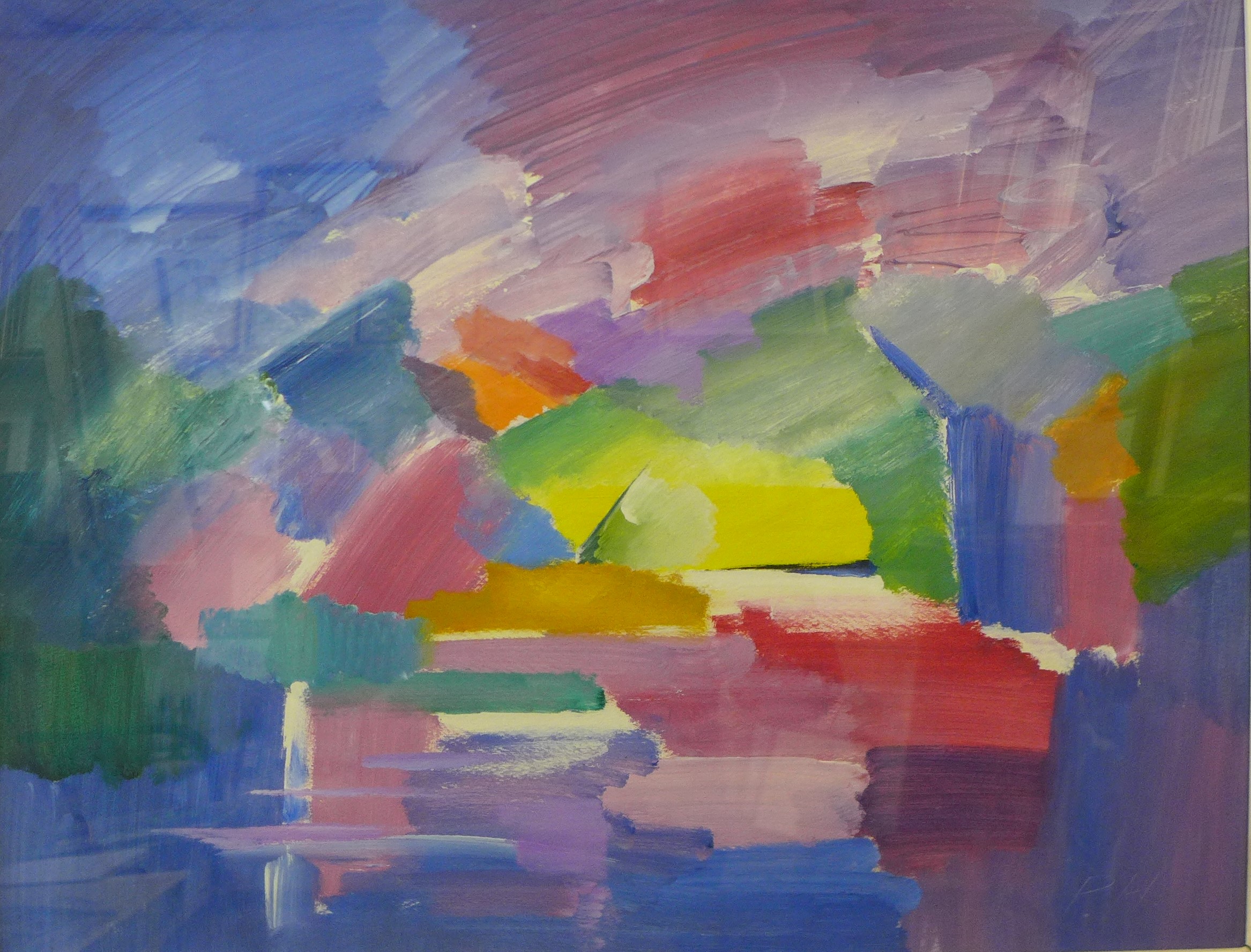 Peter Humphrey, abstract, mixed media, 53 x 69cms, framed
