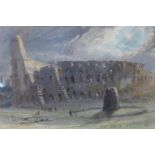 Italian School, the Colosseum, watercolour, 16 x 25cms, framed and three others