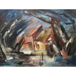 Peter Humphrey, abstract, acrylic, 68 x 90cms, framed