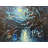 Peter Humphrey, abstract, acrylic, 68 x 91cms, framed