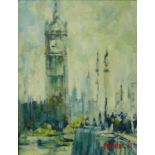 Keith Stephens, Big Ben, oil on panel, 47 x 36cms, framed