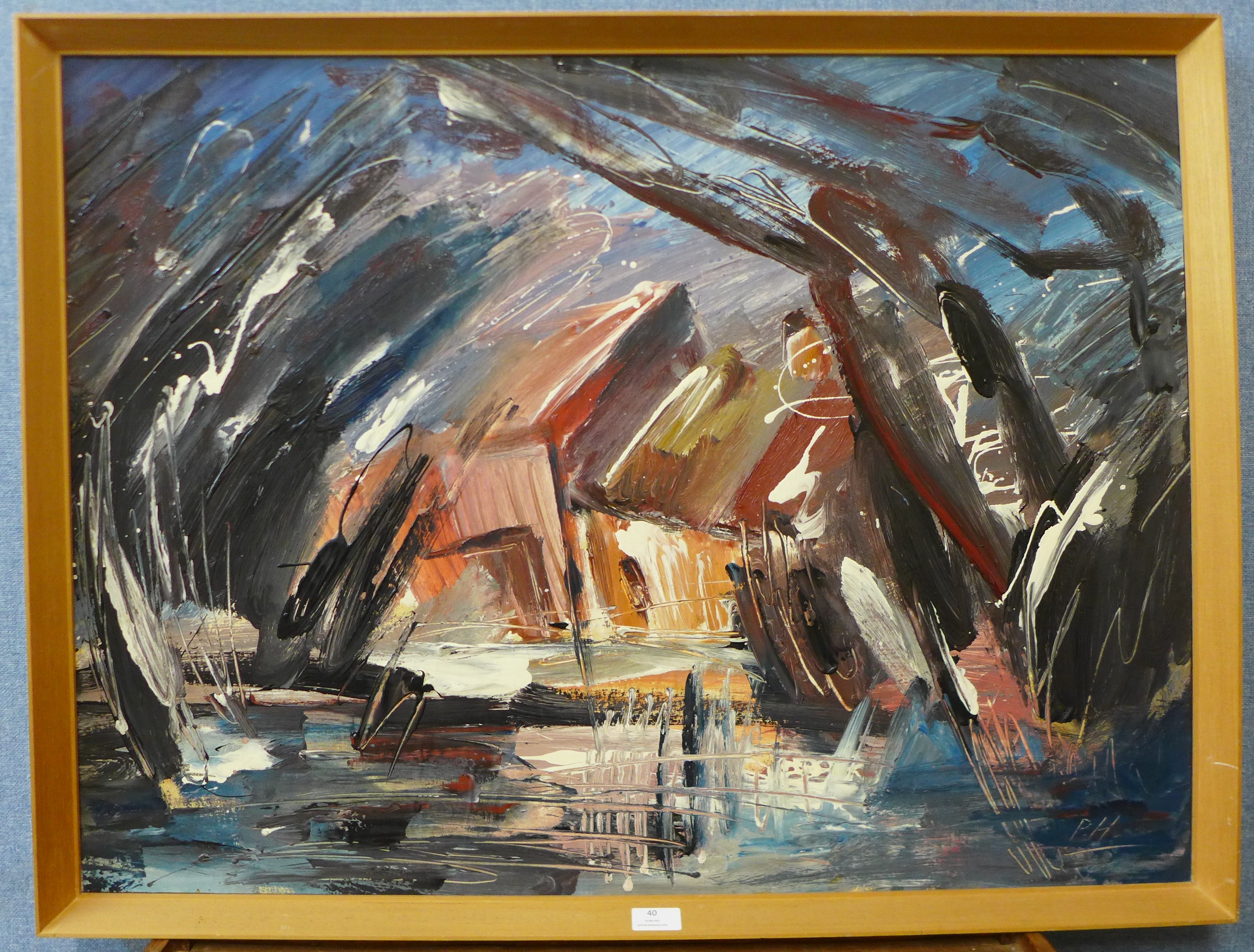 Peter Humphrey, abstract, acrylic, 68 x 90cms, framed - Bild 2 aus 2