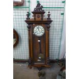 A 19th Century Gustav Becker walnut double weight Vienna wall clock
