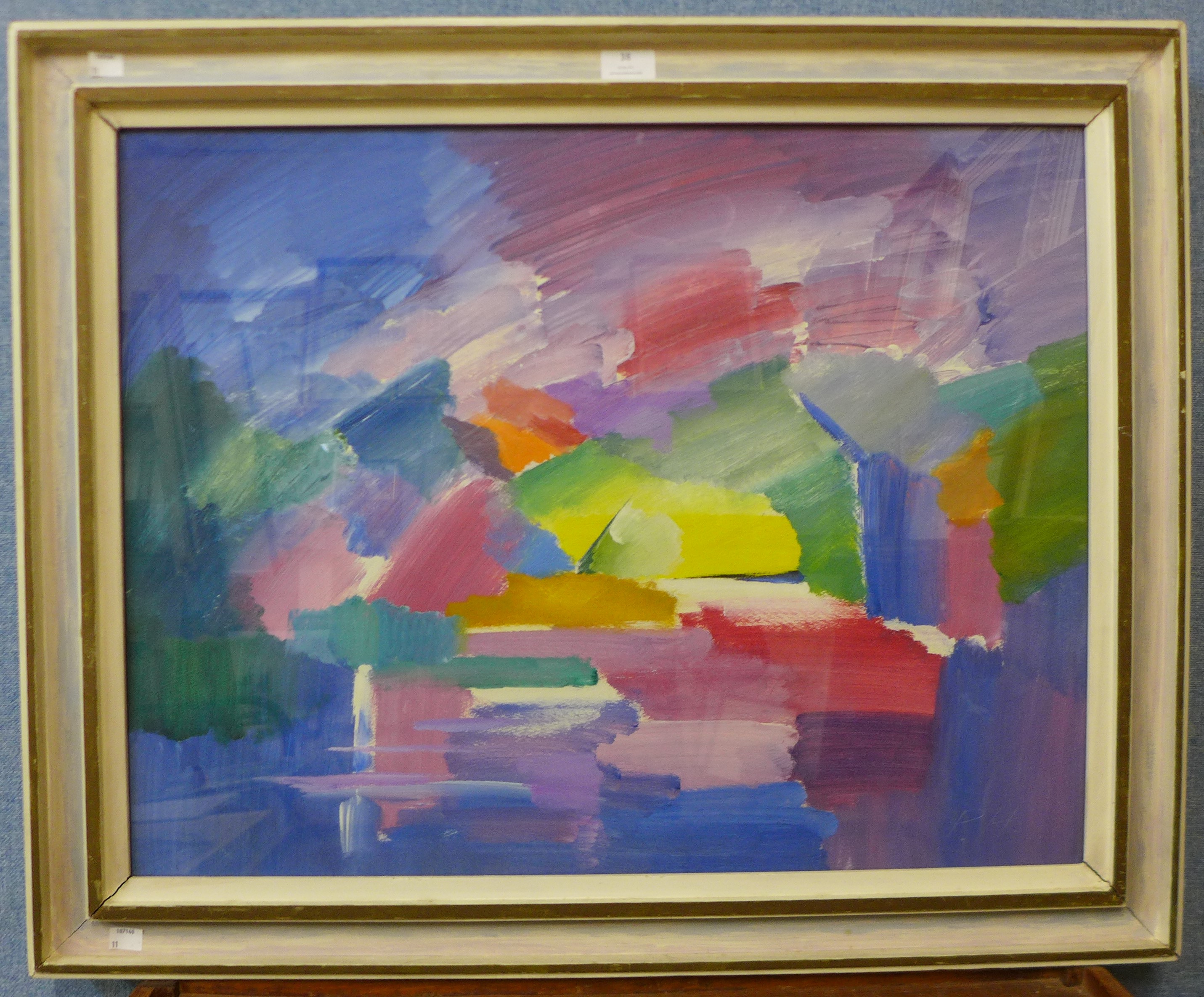 Peter Humphrey, abstract, mixed media, 53 x 69cms, framed - Bild 2 aus 3