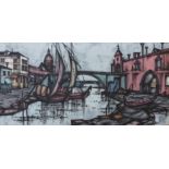 D.H. Savigne (French), Venetian scene, oil on canvas, 39 x 80cms, framed