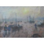 W.M., two harbour scenes, pastel, 21 x 25cms and 19 x 26cms, framed